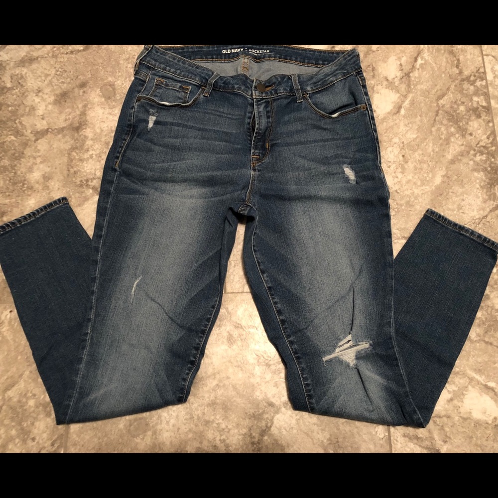 Old Navy Distressed Rockstar Mid-Rise Skinny Jean